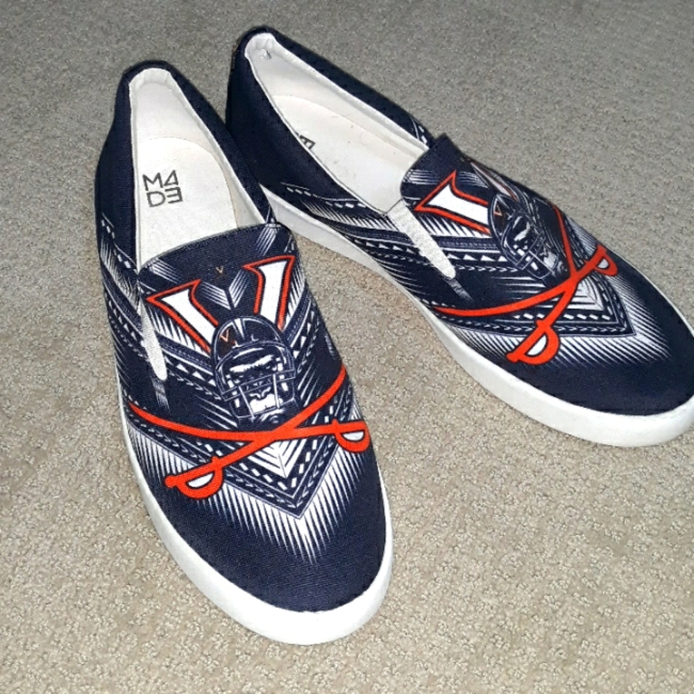 Made mens blue canvas slipons. Size 13